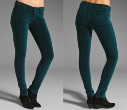 Siwy Rose Drainpipe Skinny Velvet Jeans Teal Cocktail 25 NEW - £15.81 GBP