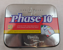 Phase 10 20th Anniversary Edition Card Game In Tin 2001 Fundex Games - $14.80