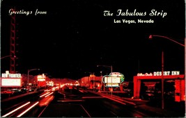 Greetings From the Fabulous Strip Las Vegas Nevada NV Chrome Postcard A5 - £2.40 GBP