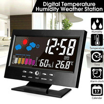 Led Digital Alarm Clock Snooze Calendar Thermometer Weather Large Letter Display - £16.51 GBP