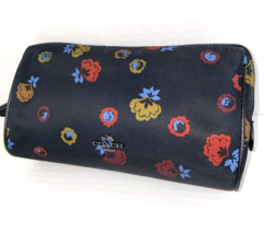 Coach Soft Nylon Cosmetic Bag Floral Mist Black Zip 24283   M4 - $44.54