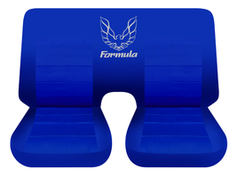 Rear seat covers only Fits 1967-2002 Pontiac Firebird  blue W/ Formula  design - $84.99