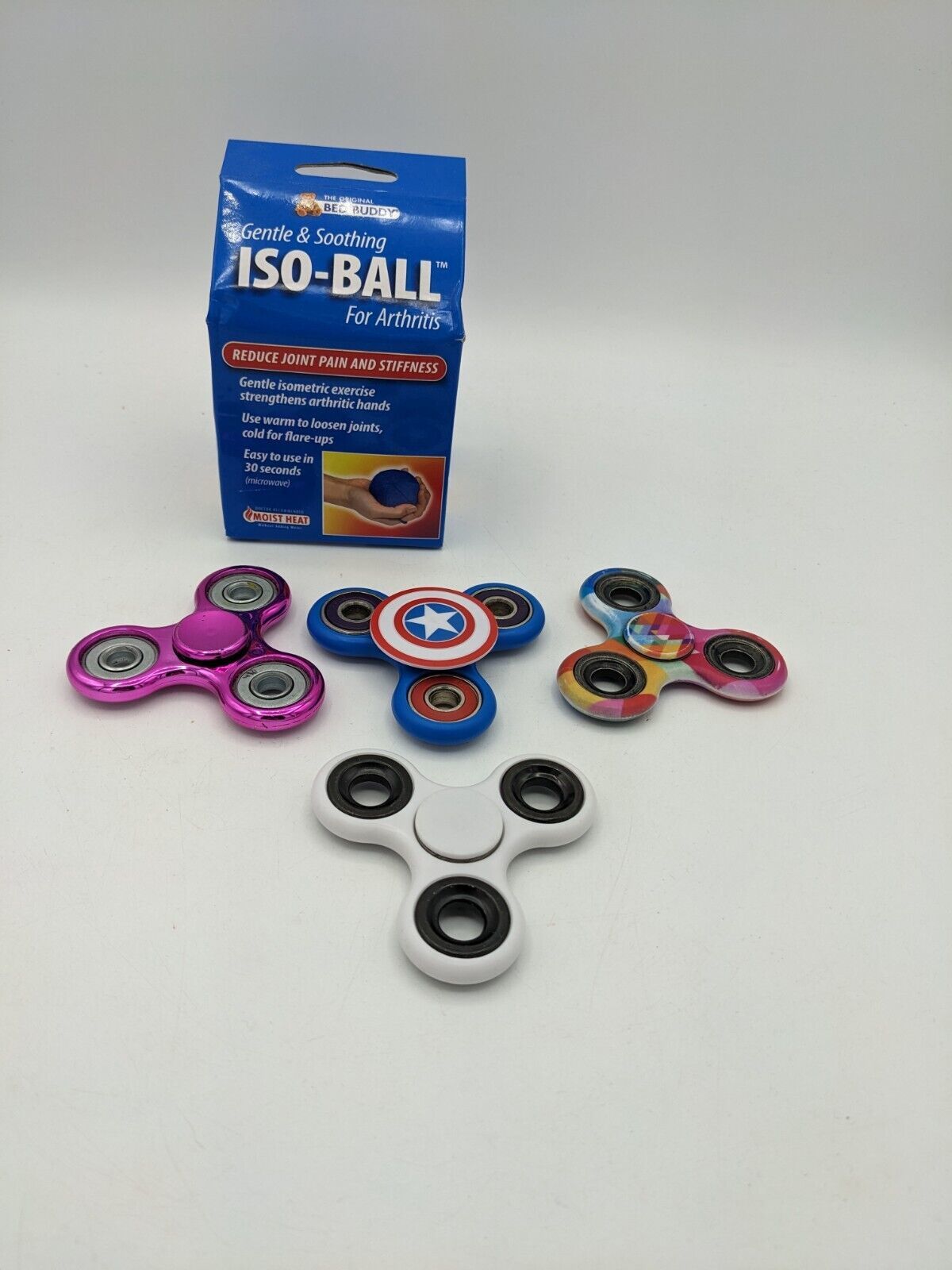 Destress Relief Tools ISO-Ball  4 Fidget Spinner Pre-Owned Marvel Capt America - $9.90