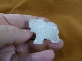 Y-ELE-557 Quartz pachyderm gemstone figurine gem figurine SAFARI zoo TRUNK UP - £14.43 GBP