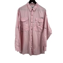 Columbia PFG Men&#39;s Fishing Shirt Long Sleeve Pink Size 2XL - £13.98 GBP