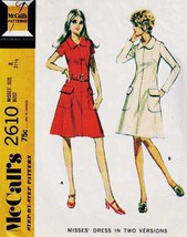 Misses&#39; DRESSES Vintage 1970 McCall&#39;s Pattern 2610 Size 8 - $12.00