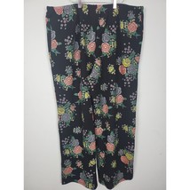 Attitudes By Renee Floral Embroidered Pants 3X Womens Straight Leg Pull ... - £17.31 GBP