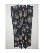 Attitudes By Renee Floral Embroidered Pants 3X Womens Straight Leg Pull ... - £17.43 GBP