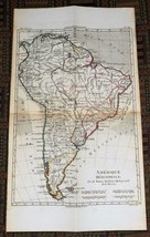 XRARE: 1780 map of South America by M. Bonne hand-colored: - £11.07 GBP