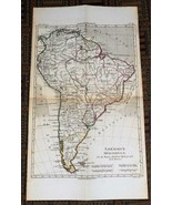XRARE: 1780 map of South America by M. Bonne hand-colored: - £11.10 GBP