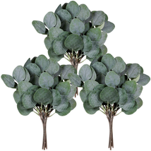 18 Pcs Eucalyptus Leaves Stems Bulk Artificial Greenery Stems Faux Face Green - £14.43 GBP