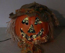 Fiber Optic Jack O Lantern  Scarecrow Halloween Fall Autumn Kids Of America - £48.86 GBP
