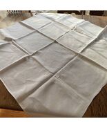 Vintage Hand Embroidered and Cutwork Table Square 34&quot; x 35&quot; - $15.88 CAD