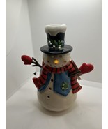 Hallmark Christmas Snowman Candle Holder 11” X 6”Ceramic Vented  Candle ... - £18.37 GBP