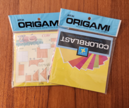 NIP SET 2 Origami Paper 6&quot; X 6&quot; Assorted Colors NEON + SHIP FREE - $10.84