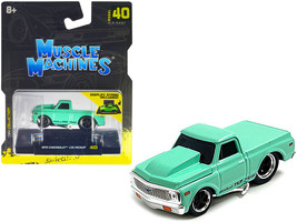 1972 Chevrolet C10 Pickup Truck Light Green 1/64 Diecast Car Muscle Mach... - £13.93 GBP