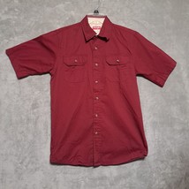 Wrangler Mens Size S Red Shirt Button Up Short Sleeve Casual Rockabilly Classic - £11.42 GBP