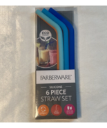 Farberware 6 Piece Large Eco Friendly Reusable Silicone Straw Set NEW Fr... - £7.44 GBP