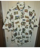 Vintage Men&#39;s WOOLRICH FISH Shirt Button Down Short Sleeve Pocket-Size L - £9.80 GBP