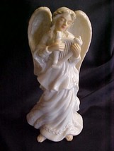 Vintage Opal Milk Glass Hand Painted Angel Candlestick Holder Figurine - $49.00