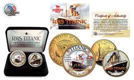 1912 TITANIC Ship 100th Anniversary 24K Gold  2 Coin Set Half Dollar Qua... - £14.57 GBP
