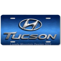 Hyundai Tucson Inspired Art on Blue FLAT Aluminum Novelty Car License Tag Plate - £14.14 GBP