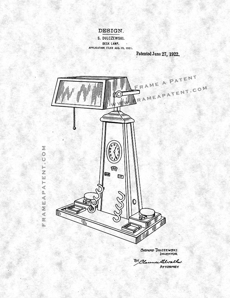 Desk Lamp Patent Print - Gunmetal