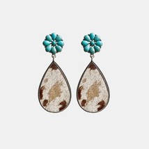 Turquoise Flower Teardrop Earrings - £10.93 GBP