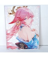 Yae Miko Glitter Oversized Waifu Card Premium A4 Wall Art Board 11&quot; x 8.5&quot; - $34.54 CAD