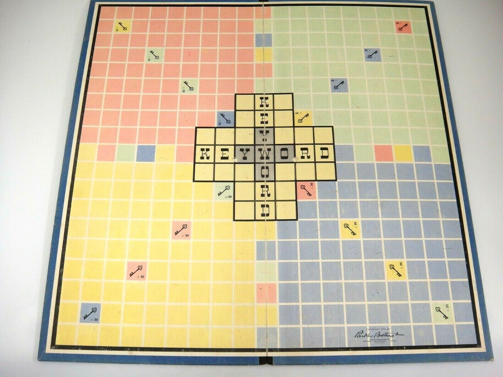 Vintage Keyword Crossword Game Board Only 1953 15.5" - £6.35 GBP