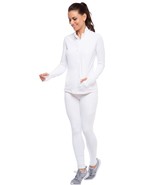 NWT Ladies IBKUL WHITE KNIT PERFORMANCE LEGGINGS GOLF TENNIS PICKLEBALL ... - £37.61 GBP