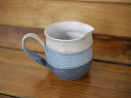 Vintage Stoneware Pottery Ceramic Handmade Creamer Pitcher 4&quot; Tall Small - £19.97 GBP