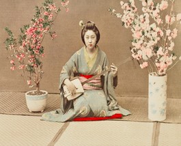 12311.Room Wall Poster.Kazumasa Japanese decor art.Hand-colored photo.Geisha - £13.15 GBP+