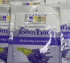 Lot Of 10 Aura Cacia -  Aromatherapy Foam Bath Relaxing Lavender - 2.5 oz - £35.05 GBP