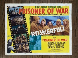*PRISONER OF WAR (1954) Style B Half-Sheet POWs Ronald Regan, Forrest, &amp;... - $95.00