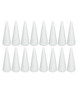 Foam Cones For Diy Arts And Crafts (2.76 X 7.2In, 16 Pack), White Styrof... - £26.74 GBP