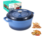5.3QT Enameled Cast Iron Dutch Oven with Lid Non-Stick Pot for Bread Ste... - $94.78