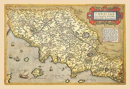 Map of Italian Coast above Rome - £15.96 GBP