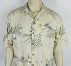 Tommy Bahama 100% Silk Hawaiian shirt short sleeve Aloha Hibiscus Floral Mens L - £16.33 GBP