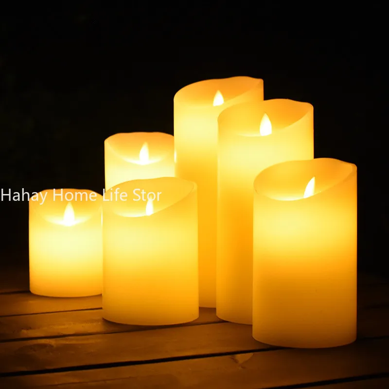 Flameless LED Candle Light Real Paraffin Wax Pillars with Realistic Swing Flames - £11.16 GBP+