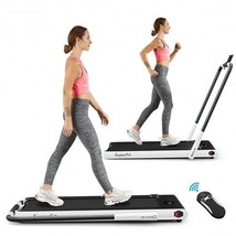 2-in-1 Folding Treadmill with Remote Control and LED Display-White - Color: Whi - £410.17 GBP