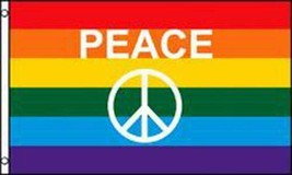 Rainbow Peace Words Sign 3 X 5 Flag 3x5 Decor Sign Gay Pride Flags FL630 New - £5.30 GBP