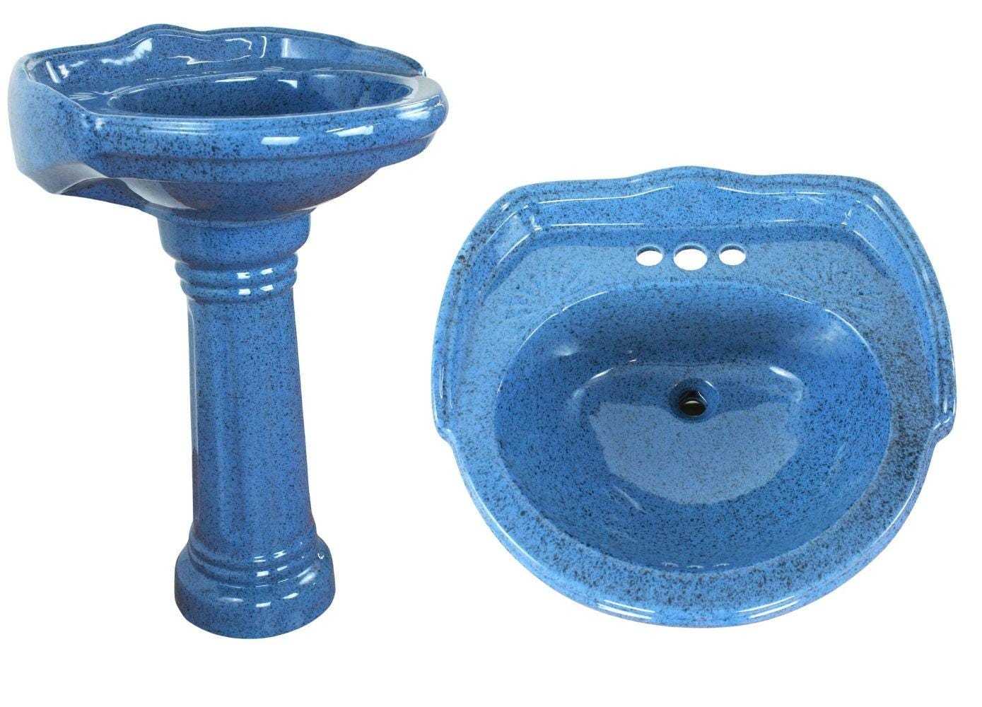 Mexican Pedestal Sink  Roman Style Handcrafted Ceramic - Splash Adriatic... - $899.00