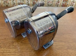 2 Boston Model L Vintage Pencils Sharpeners working C. Howard Hunt Mfg Camden NJ - £35.03 GBP