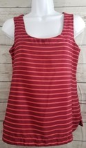 Ann Taylor LOFT Petites Blouse Shirt Size XXSP Cute Striped Crop Top Red... - $18.80