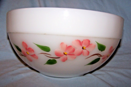 Vintage Peach Blossom Gay Fad Bowl-Fire King-Anchor Hocking-8 1/2 inches across - £18.38 GBP