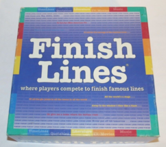 1999 Finish Lines Board Game, Players Complete Famous Lines - $4.90
