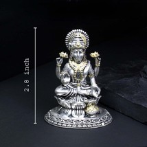 2D 925 Real  Solid Sterling Silver Oxidized Laxmi idol religious Diwali gift - £178.05 GBP