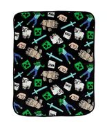 Minecraft Movie Mob Icons Lightweight Soft Fleece Travel Throw Blanket 4... - $17.81