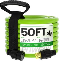 Green 10 Gauge Sjtw Twist Locking Generator To Home Power Cords With Cord - $125.99